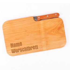 Brotzeitbrett mit Messer, Cera & Toys, ca. 26 x 15 cm, Erle